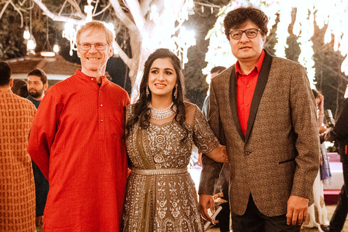 Curt Bacon at the Bakshi Wedding in India with Father