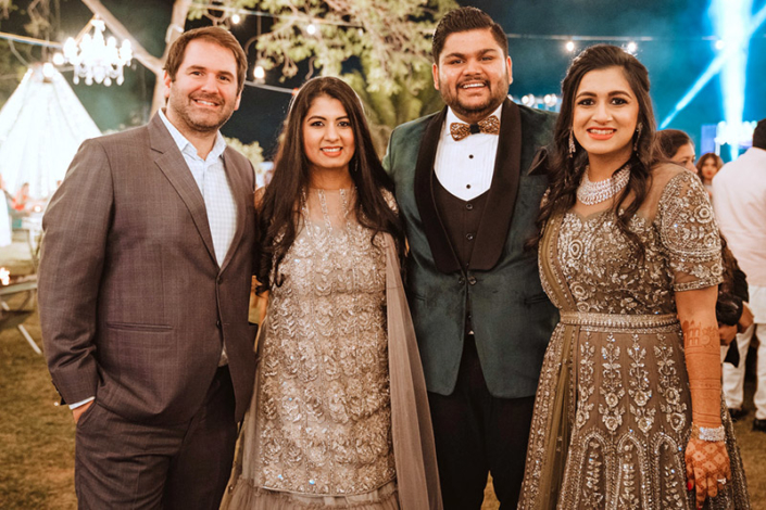 Sachta and Sohana Bakshi with Husbands at Sohana's Wedding in India