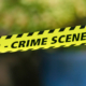 Mock homicide crime scene tape