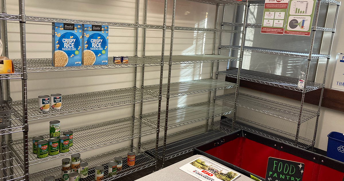 Food pantry inventory is low, with food drive underway