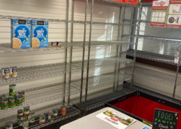 Food pantry inventory is low, with food drive underway