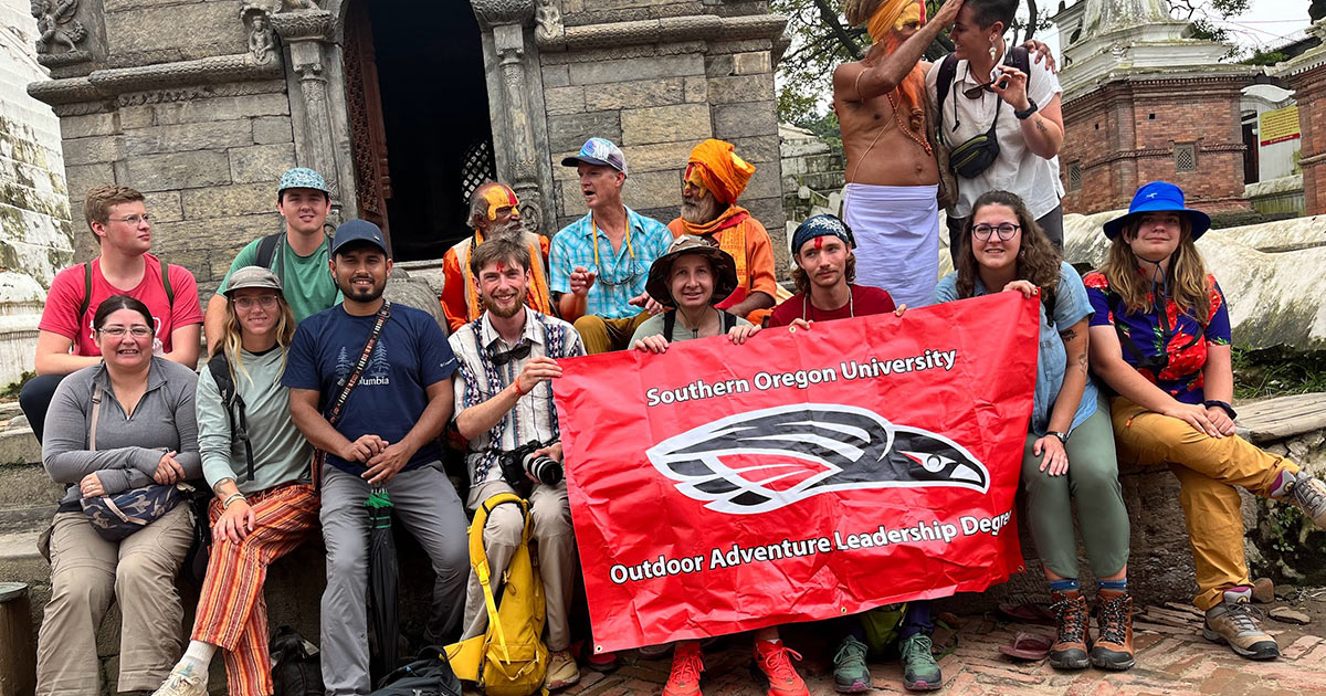 SOU students in Nepal during OAL trip
